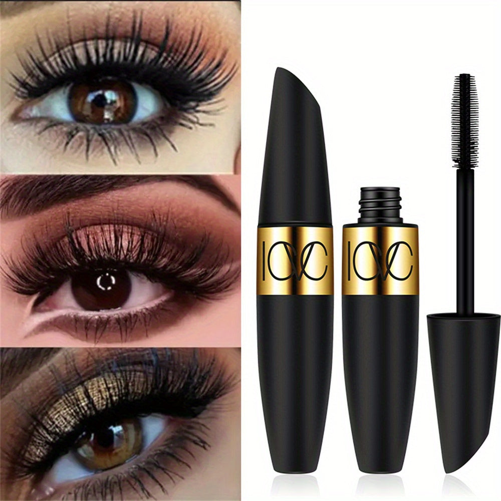 Waterproof mascara with plant squalane for all skin types, in black, long-lasting, smudge-proof, volumizing, and lengthening.