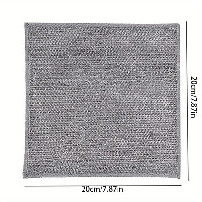 The kitchen stove cleaning cloth is crafted from silver wire, while the steel wire dishwashing cloth is oil-proof and ideal for removing oil and dirt. These cloths are part of the Golden Wire and Silver Wire cleaning cloth collection.