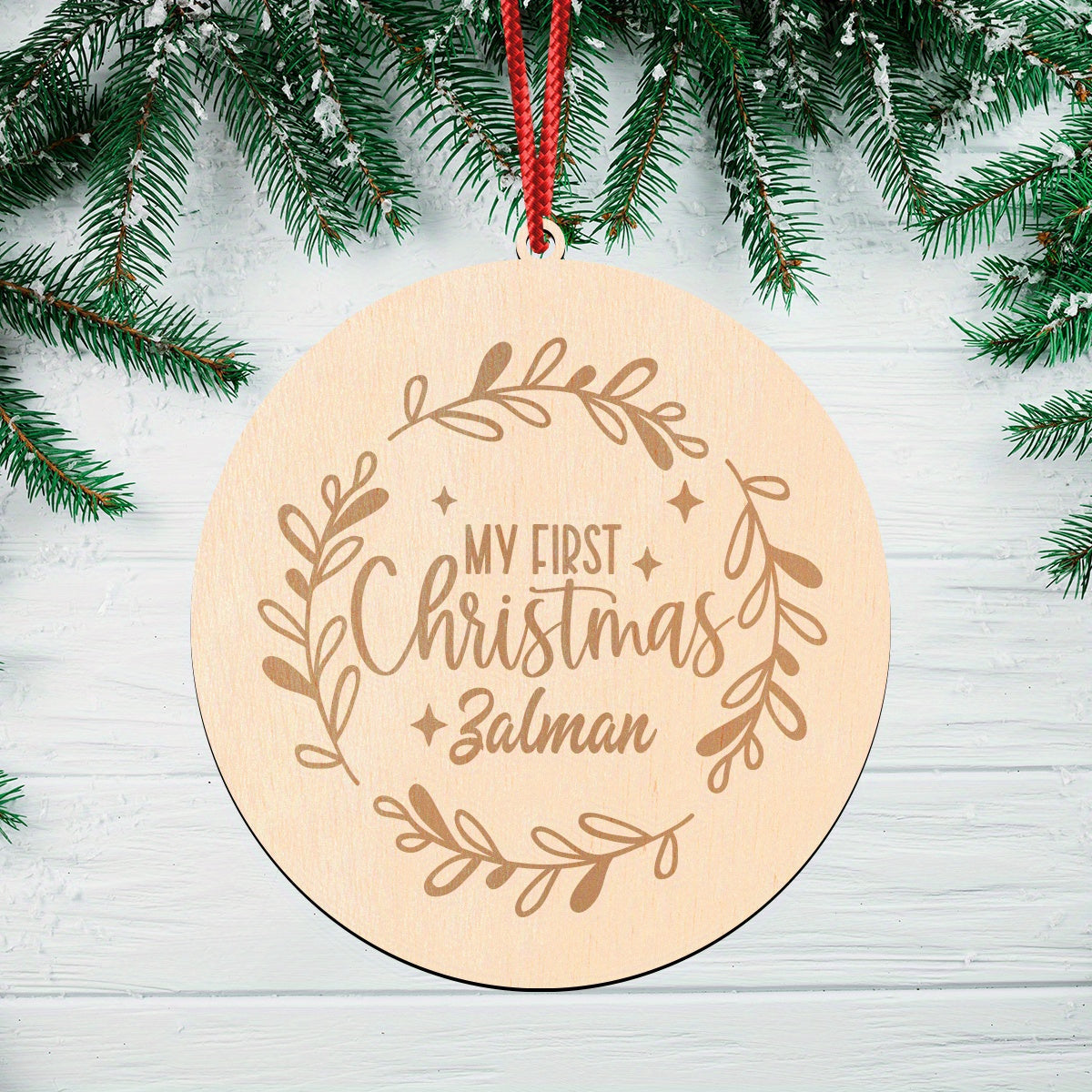 Personalized Round Wooden Christmas Bell Sign - Custom Name Door Hanging, Great for Home & Classroom Decoration, Ideal Holiday Gift