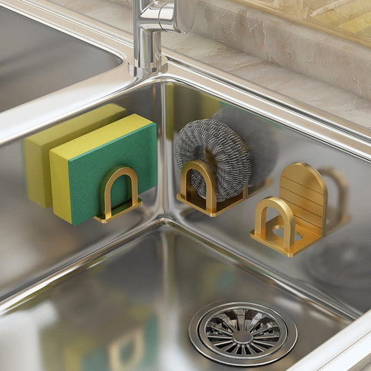 Mount your kitchen sink basin with ease using the 2-Pack Carbon Steel Sink Organizer. This metal organizer is perfect for holding sponges and pot lids, and it can be easily mounted on the wall without the need for any drilling.