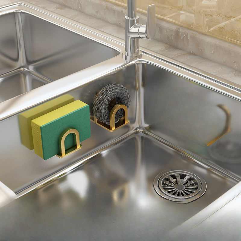 Mount your kitchen sink basin with ease using the 2-Pack Carbon Steel Sink Organizer. This metal organizer is perfect for holding sponges and pot lids, and it can be easily mounted on the wall without the need for any drilling.