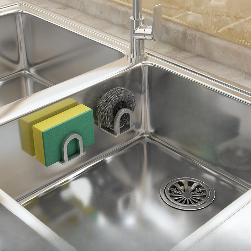 Mount your kitchen sink basin with ease using the 2-Pack Carbon Steel Sink Organizer. This metal organizer is perfect for holding sponges and pot lids, and it can be easily mounted on the wall without the need for any drilling.