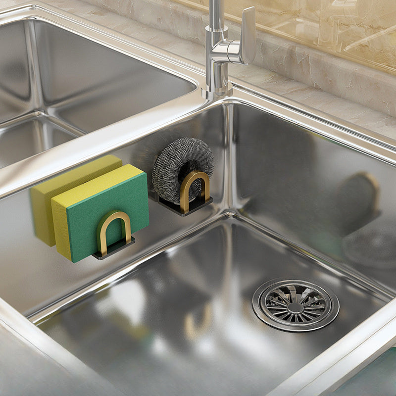 Mount your kitchen sink basin with ease using the 2-Pack Carbon Steel Sink Organizer. This metal organizer is perfect for holding sponges and pot lids, and it can be easily mounted on the wall without the need for any drilling.