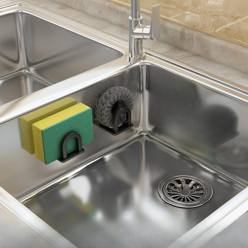 Mount your kitchen sink basin with ease using the 2-Pack Carbon Steel Sink Organizer. This metal organizer is perfect for holding sponges and pot lids, and it can be easily mounted on the wall without the need for any drilling.