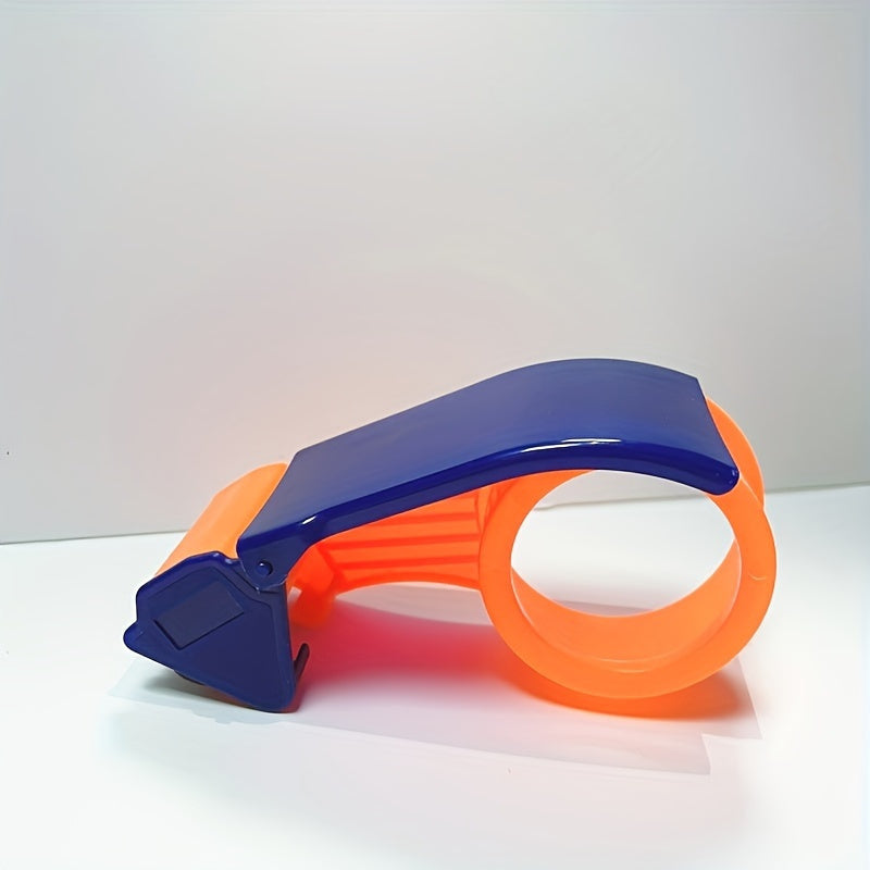 Portable, ergonomic packing tape dispenser with heavy-duty cutter for workshops and contractors, does not require power.