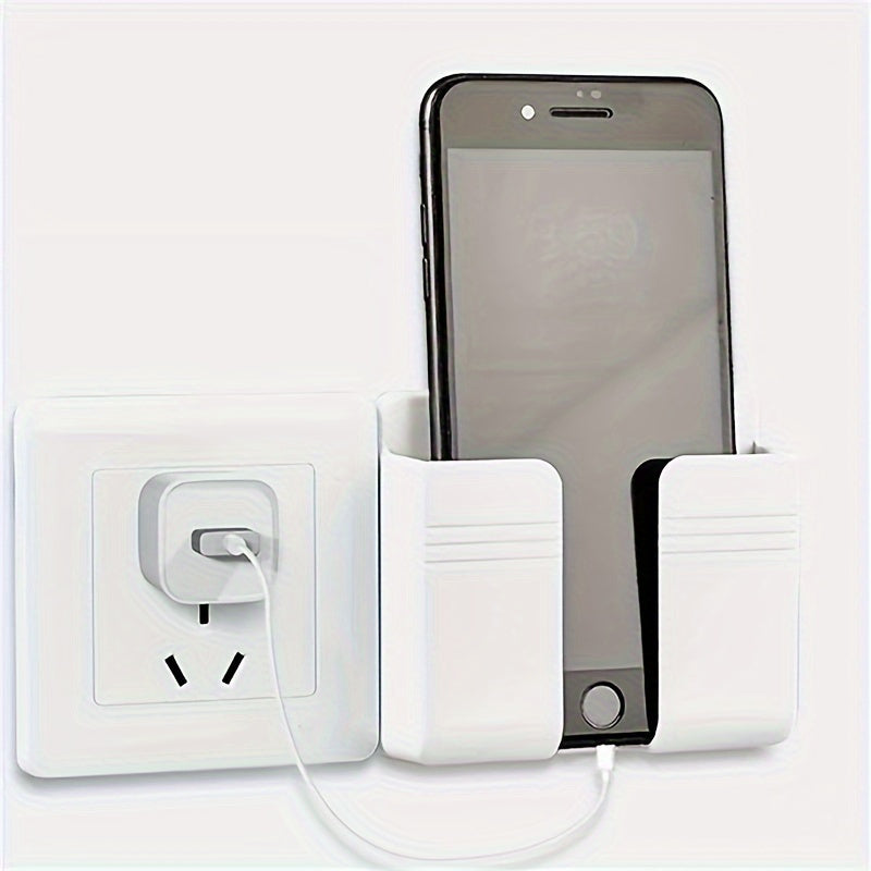 4/8pcs Multi-Purpose Plastic Wall Mount Phone Holder with Adhesive, Remote Control Stand for Home & Office Use.