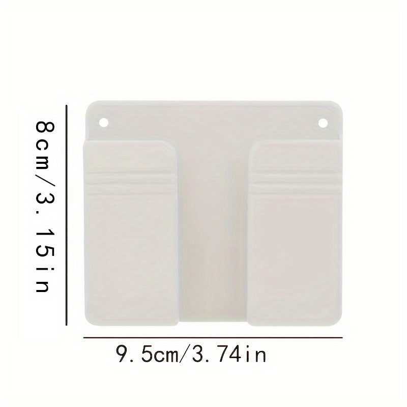 4/8pcs Multi-Purpose Plastic Wall Mount Phone Holder with Adhesive, Remote Control Stand for Home & Office Use.