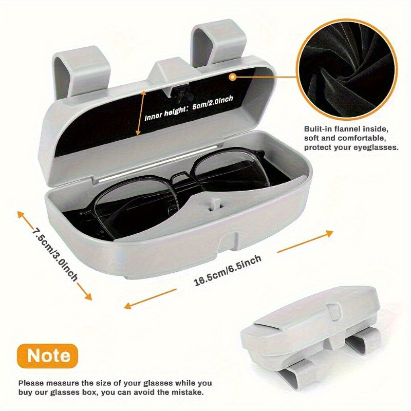 Universal Car Sun Visor Glasses Holder made of durable ABS resin with buckle mount, multifunctional interior accessory.