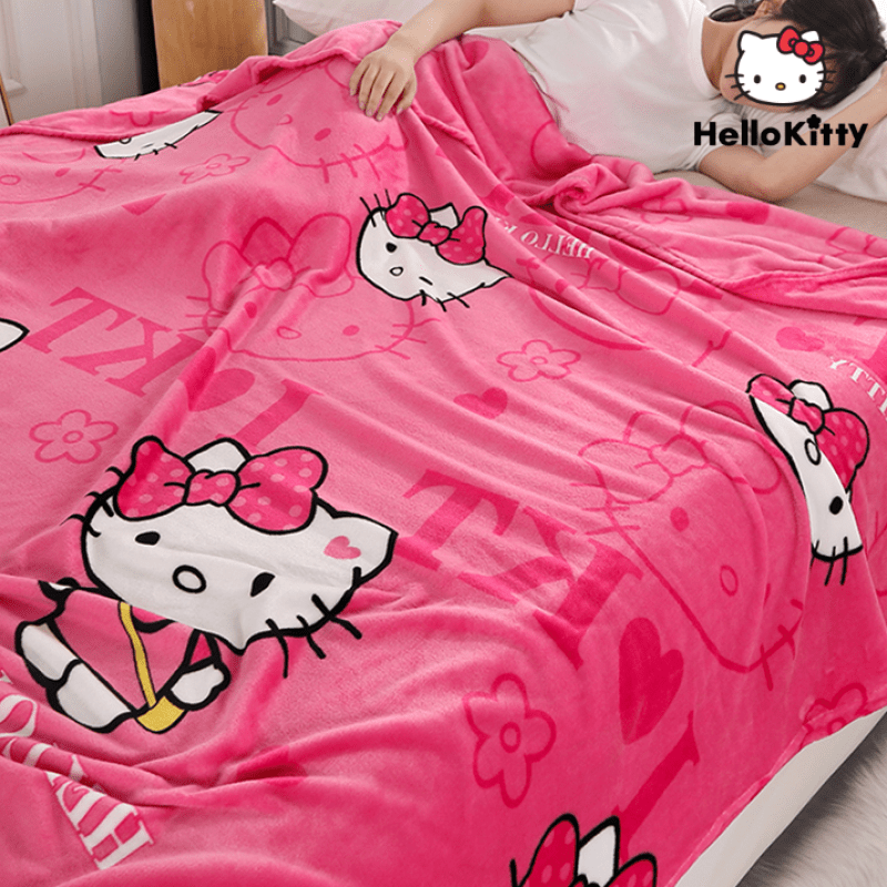 Stay warm and cozy with this adorable Sanrio Hello Kitty Plush Blanket - Perfect for napping, office, sofa, or car! Y2K-inspired design makes it an ideal birthday or Christmas gift. Get yours today and enjoy the ultimate comfort of this Sleeping