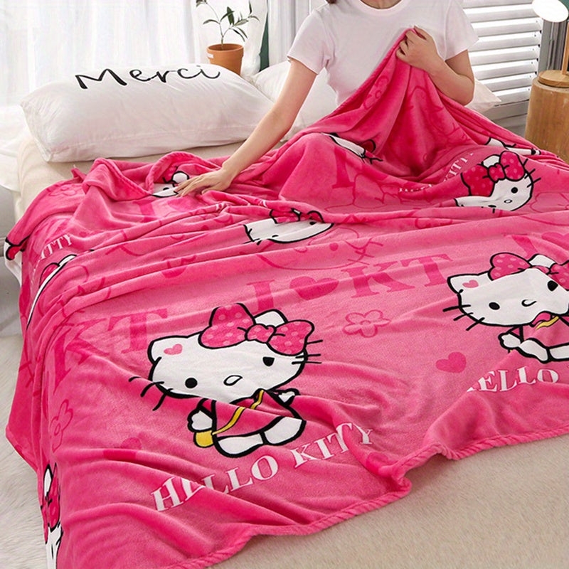 Stay warm and cozy with this adorable Sanrio Hello Kitty Plush Blanket - Perfect for napping, office, sofa, or car! Y2K-inspired design makes it an ideal birthday or Christmas gift. Get yours today and enjoy the ultimate comfort of this Sleeping