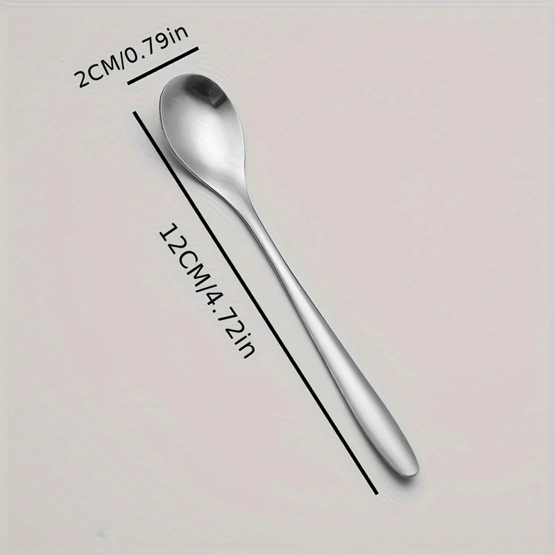 Set of 10 stainless steel coffee spoons - perfect for dessert, stirring, tea, espresso, and seasoning in the kitchen.