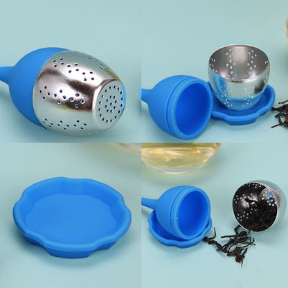 Silicone Tea Infuser with Creative Flower & Leaf Design - Heart-Shaped Tea Strainer for Loose Leaf Tea, High-Temperature Resistant