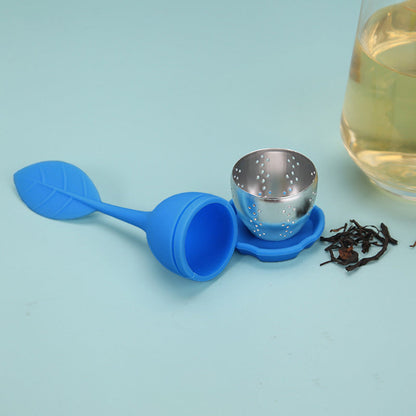 Silicone Tea Infuser with Creative Flower & Leaf Design - Heart-Shaped Tea Strainer for Loose Leaf Tea, High-Temperature Resistant