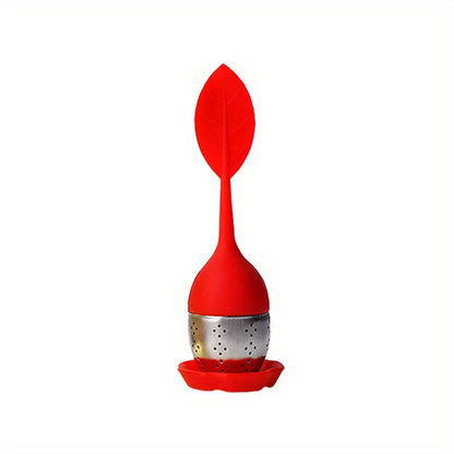 Silicone Tea Infuser with Creative Flower & Leaf Design - Heart-Shaped Tea Strainer for Loose Leaf Tea, High-Temperature Resistant