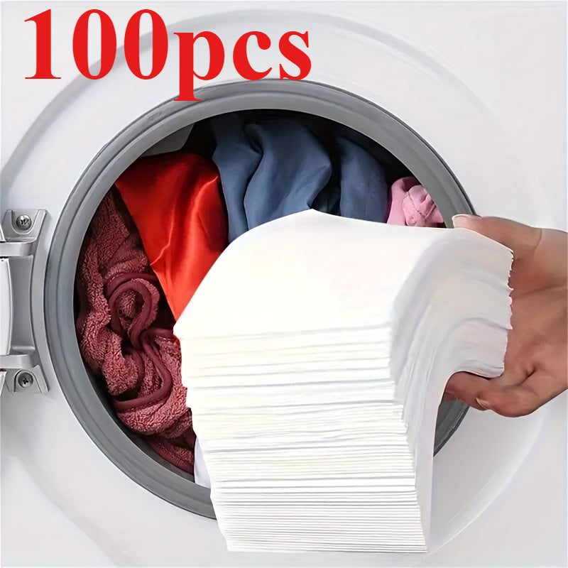 100/50/10 pcs Color Catcher Laundry Sheets - Dye Trapping Wash Paper for Mixed Washes