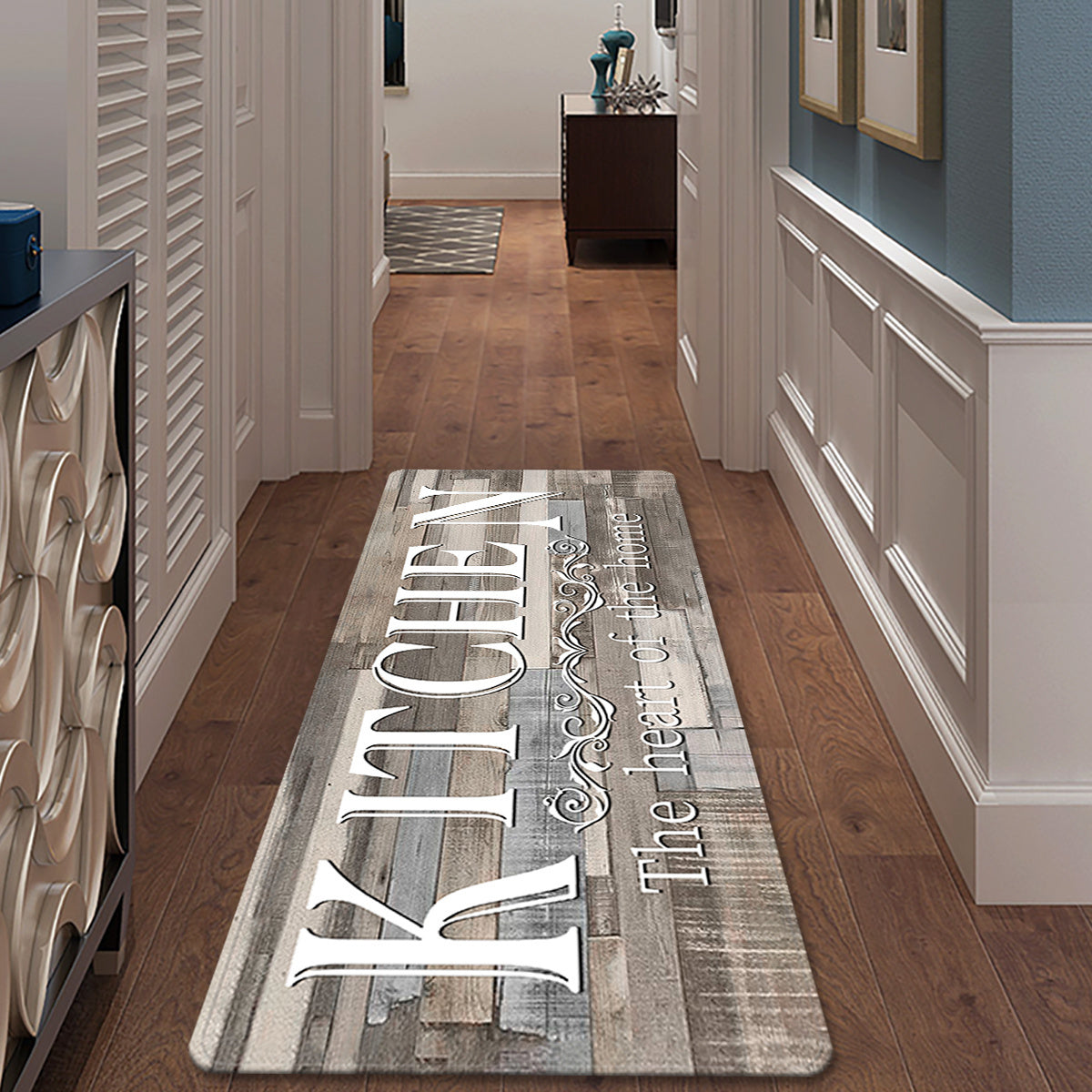 Brown Plank Kitchen Rug - Cozy and Easy to Clean, Enhances Safety, Suitable for Various Areas - Great for Holiday and Winter Decorating, Perfect for Entryways, Bathrooms, Living Rooms, and Laundry Rooms.