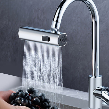 This product is a versatile 3-way water outlet faucet adapter made of durable ABS material. It is easy to install and does not require any electricity. Perfect for use in the bathroom as a sink accessory, this multi-functional dispenser offers