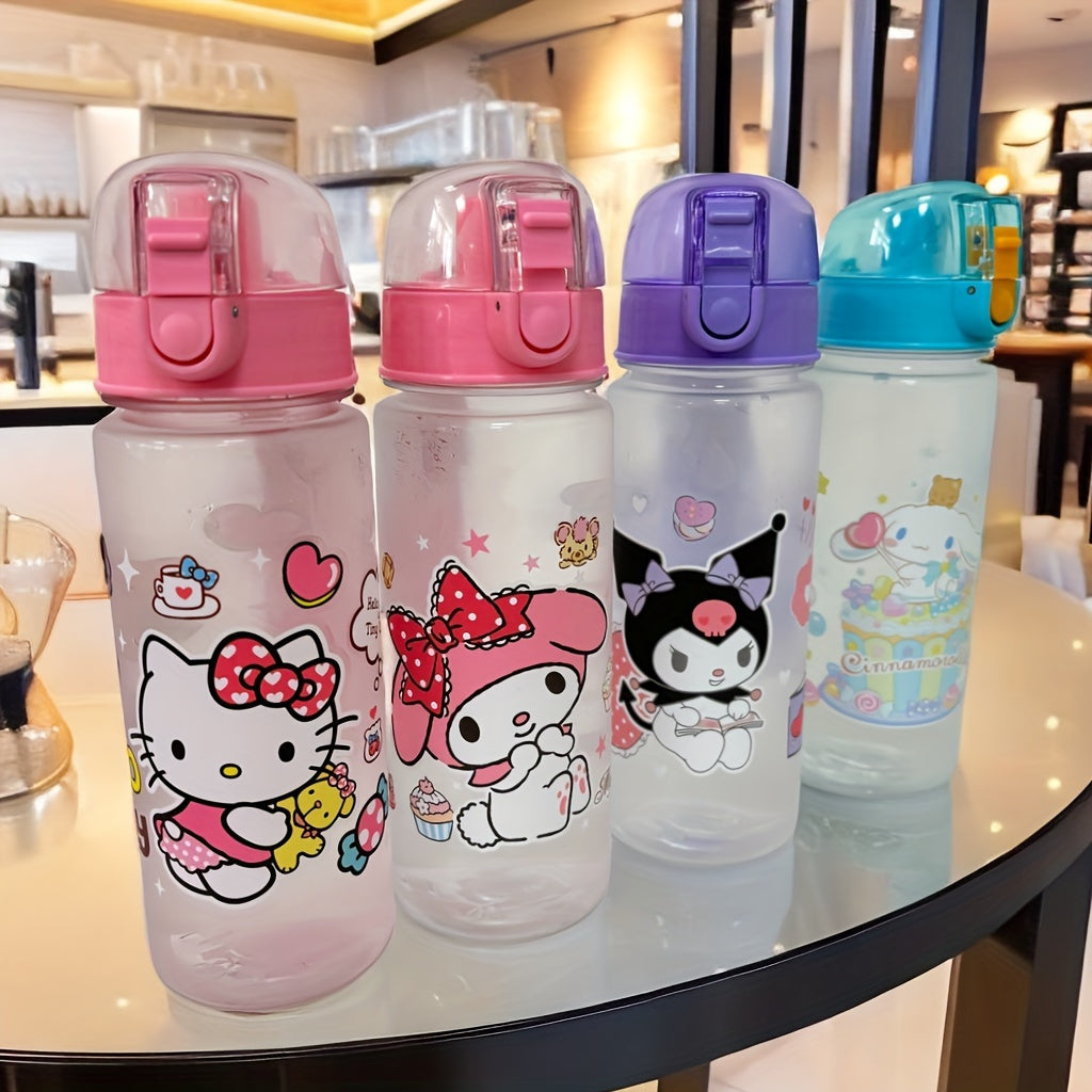 1 SANRIO tomonidan tasdiqlangan suv idishi, Hello Kitty va do'stlari dizayni bilan suyuqlik o'tkazmaydigan sport ichimlik idishi, ochiq havoda faoliyatlar va velosipedda foydalanish uchun mukammal, faqat qo'lda yuvish.