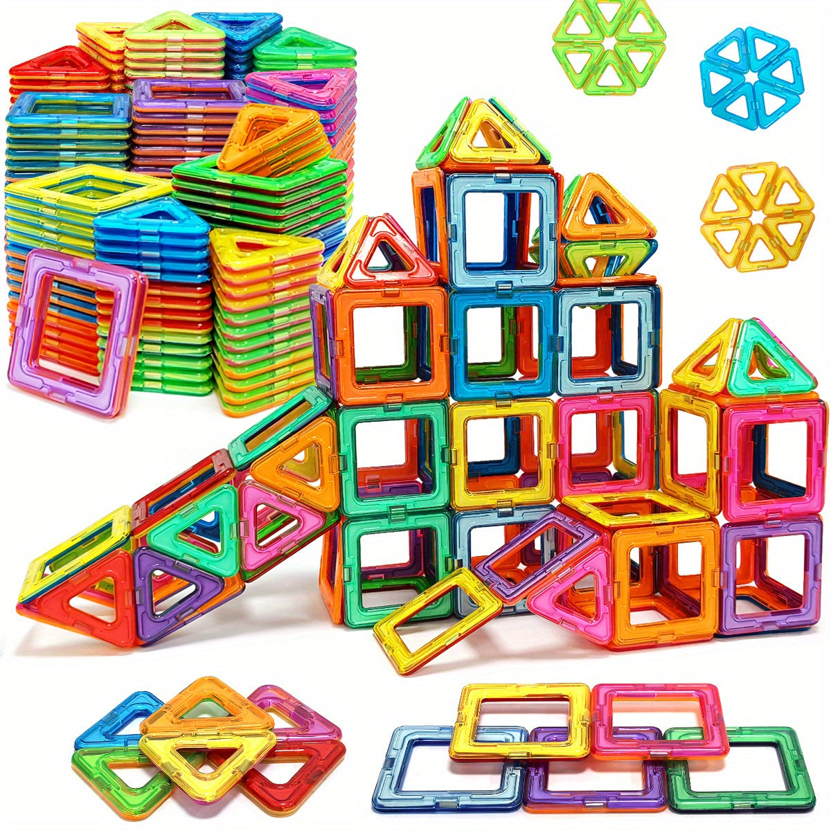 CoolNuro Magnetic Building Blocks Set for Kids - Enhances brain development, hand-eye coordination. Ideal for boys and girls.