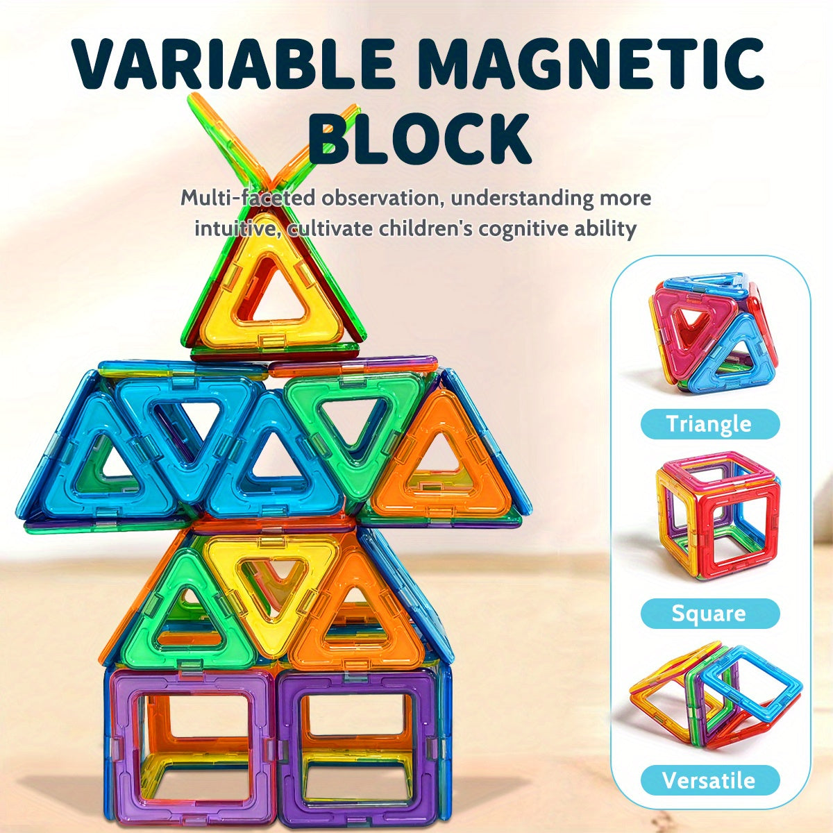 CoolNuro Magnetic Building Blocks Set for Kids - Enhances brain development, hand-eye coordination. Ideal for boys and girls.