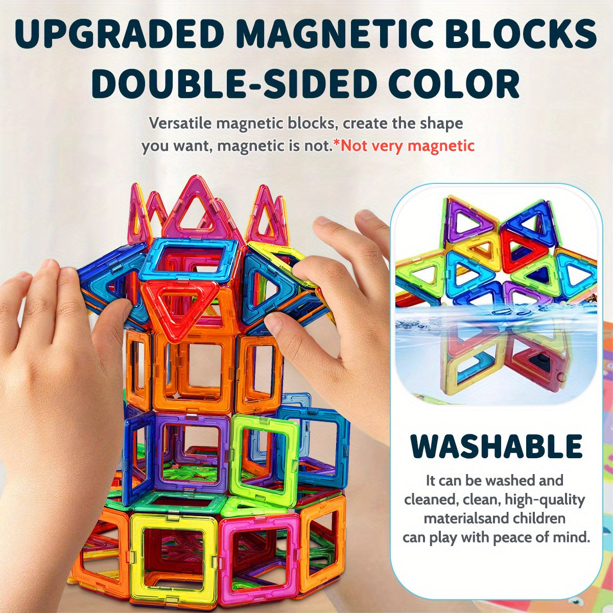 CoolNuro Magnetic Building Blocks Set for Kids - Enhances brain development, hand-eye coordination. Ideal for boys and girls.