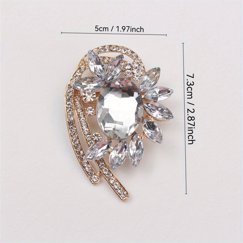 Zarif Rhinestone Brooch Pin - Noan'anaviy va O'ziga xos Dizayn, Ayollar Moda uchun Elegan Aksessuar