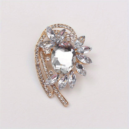 Stylish Rhinestone Brooch Pin - Exquisite and One-of-a-Kind Design, Elegant Accessory for Women's Fashion