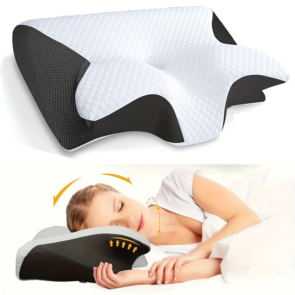 Ergonomic cotton neck pillow for comfortable sleep in mixed colors. Ideal for all sleep positions, hand wash only.