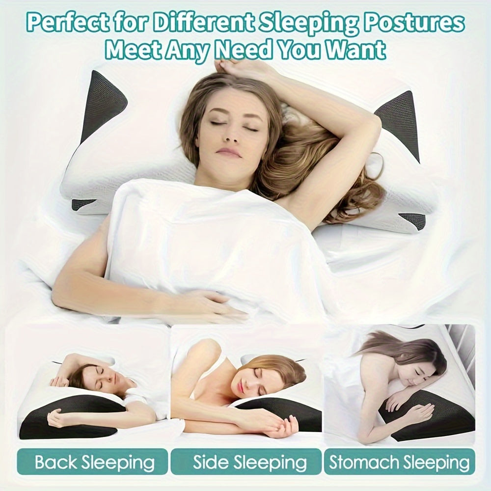 Ergonomic cotton neck pillow for comfortable sleep in mixed colors. Ideal for all sleep positions, hand wash only.