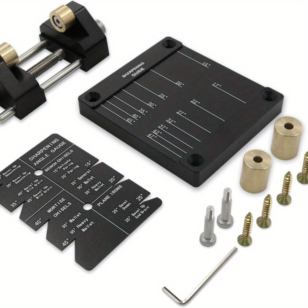 Complete Sharpening Guide Kit for Chisels & Plane Blades - Durable Metal Honing Tool Set with Angle Gauge, Requires No Electricity