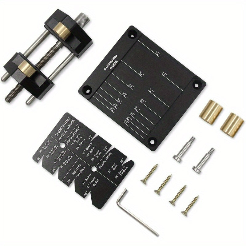 Complete Sharpening Guide Kit for Chisels & Plane Blades - Durable Metal Honing Tool Set with Angle Gauge, Requires No Electricity