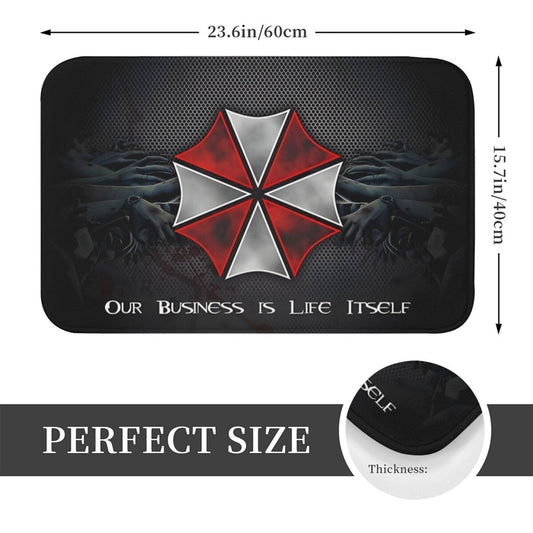 Home Decor Rug - Lightweight Polyester Rectangle Mat for Bathroom, Kitchen, Balcony - Machine Washable, Non-Slip - Featuring the Umbrella Corporation Logo