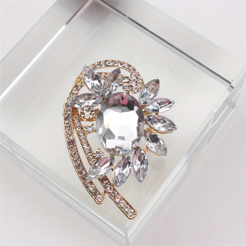 Zarif Rhinestone Brooch Pin - Noan'anaviy va O'ziga xos Dizayn, Ayollar Moda uchun Elegan Aksessuar