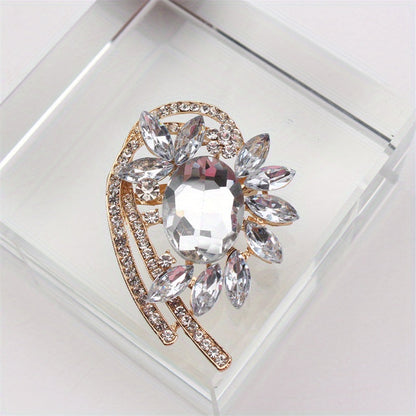 Stylish Rhinestone Brooch Pin - Exquisite and One-of-a-Kind Design, Elegant Accessory for Women's Fashion