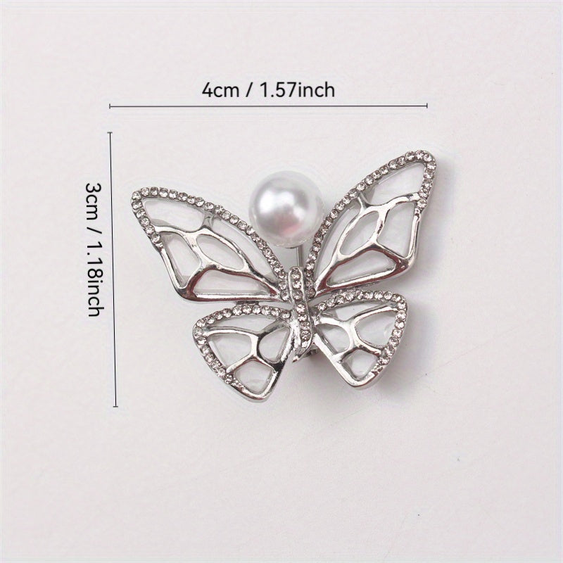 Stylish Rhinestone Butterfly Brooch - Adorable and Unique Addition to Women's Outfits