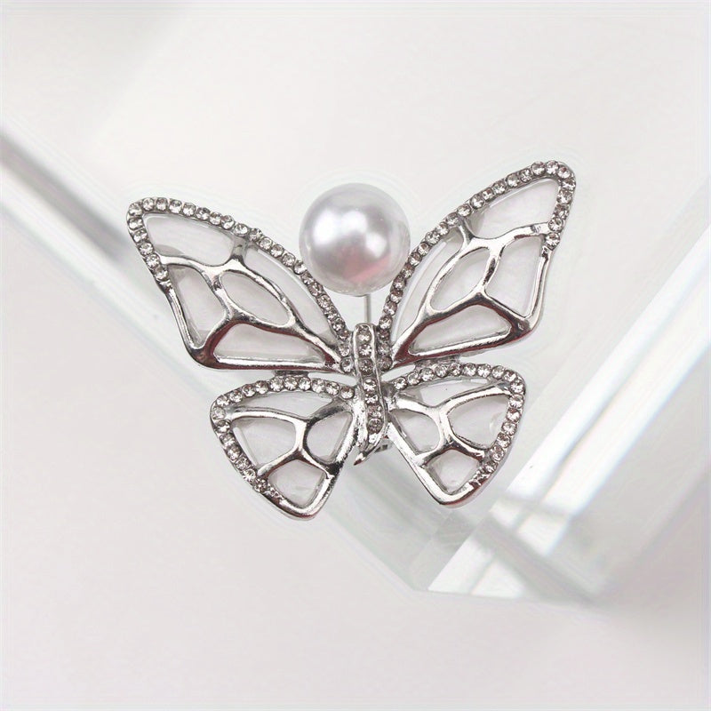 Stylish Rhinestone Butterfly Brooch - Adorable and Unique Addition to Women's Outfits