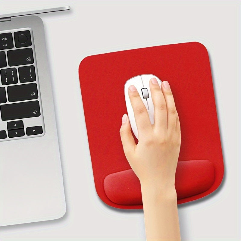 Ergonomic wrist rest pad for computer and laptop, provides comfortable hand support for gaming and typing.