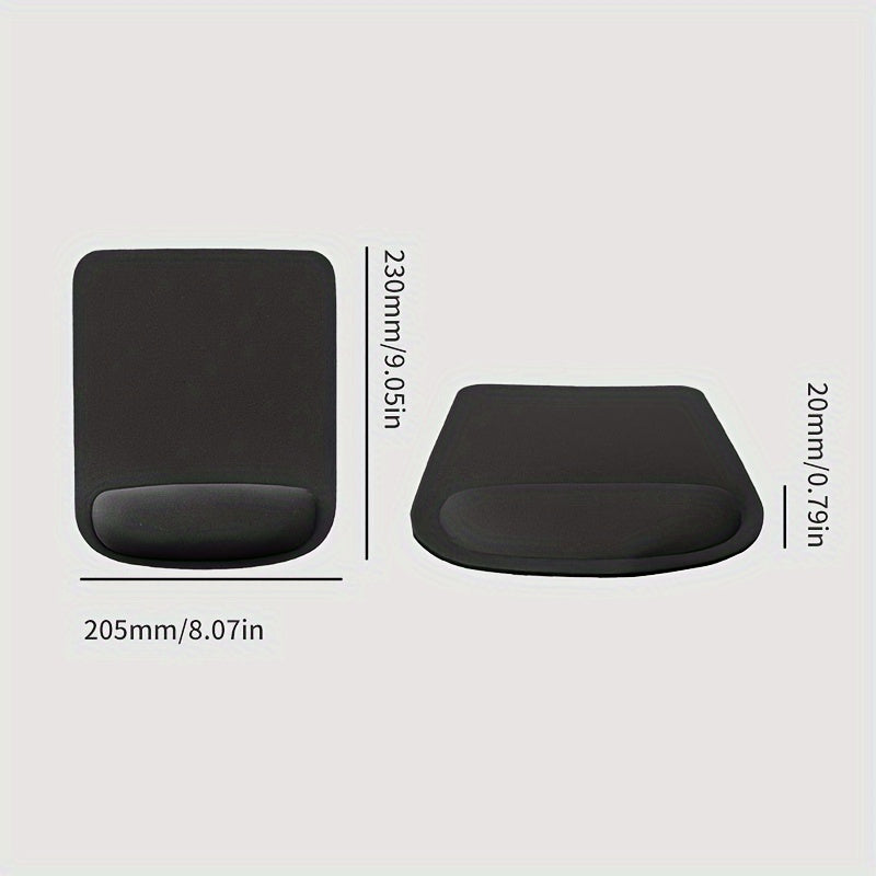 Ergonomic wrist rest pad for computer and laptop, provides comfortable hand support for gaming and typing.