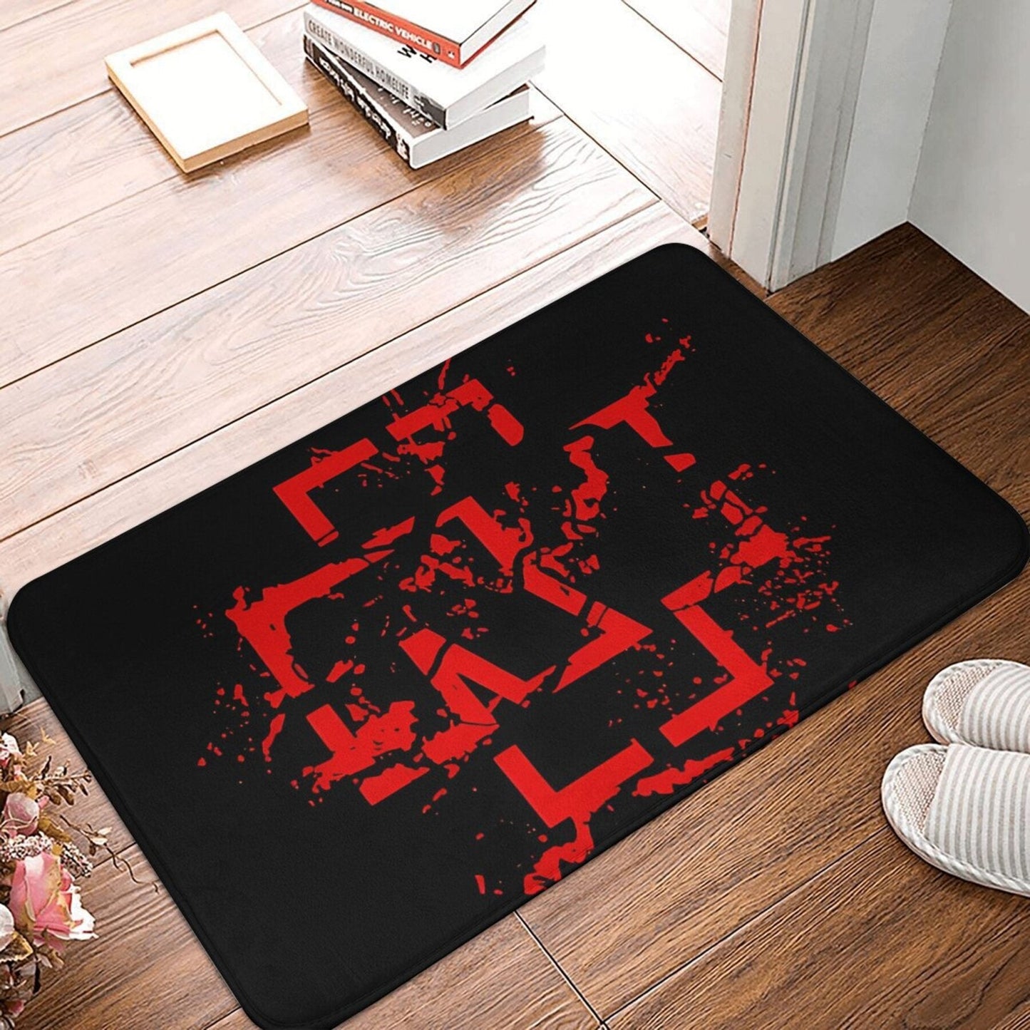 Non-slip Doormat for Living Room, Bedroom, or Outdoor Use - Flannel Mat with Modern Decor, 1 Piece