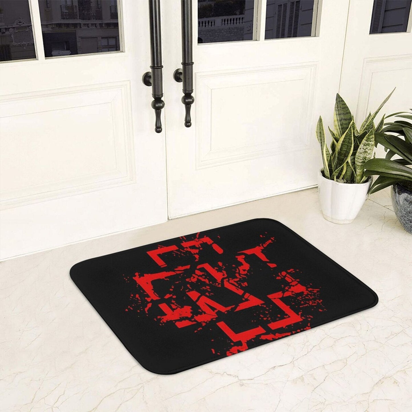 Non-slip Doormat for Living Room, Bedroom, or Outdoor Use - Flannel Mat with Modern Decor, 1 Piece