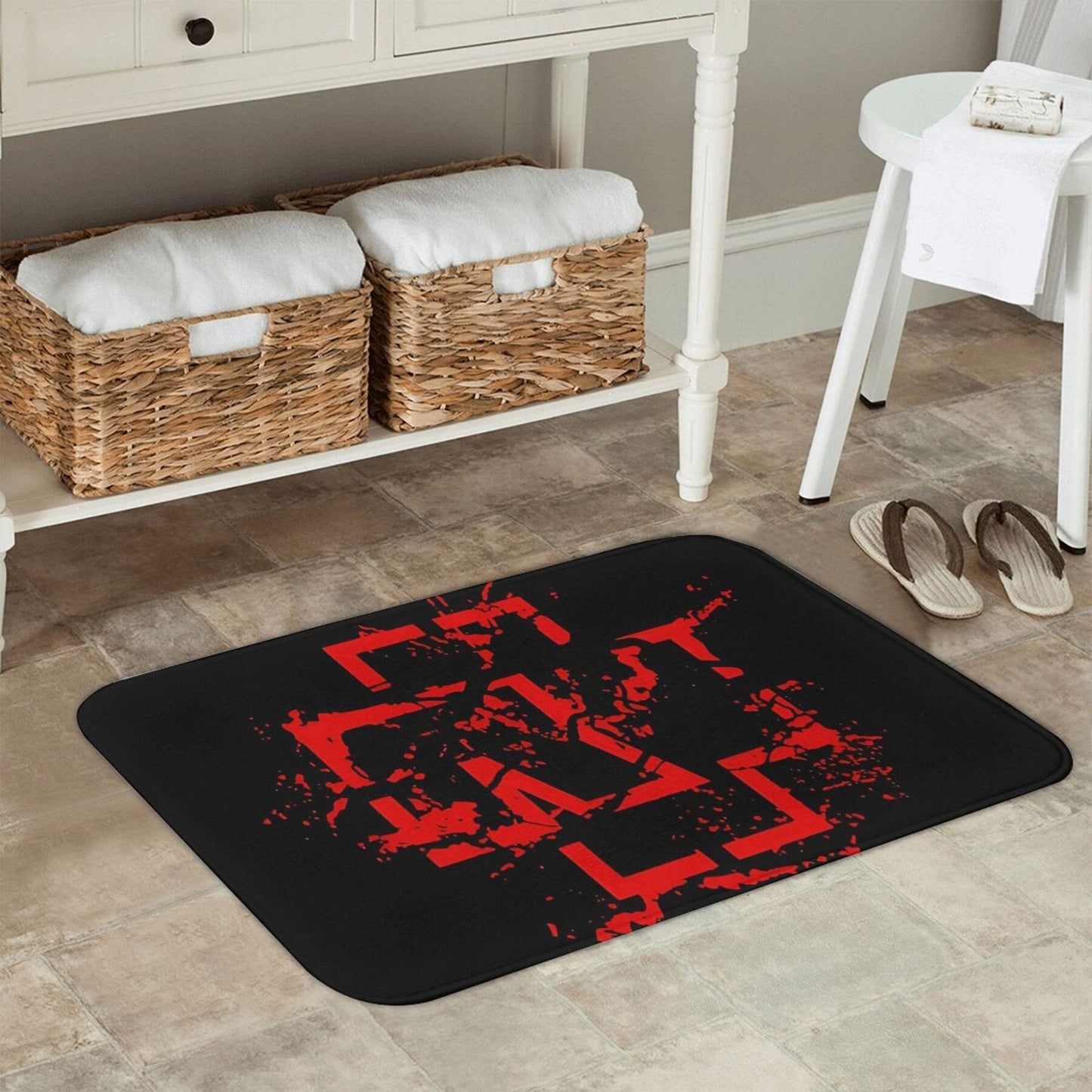 Non-slip Doormat for Living Room, Bedroom, or Outdoor Use - Flannel Mat with Modern Decor, 1 Piece