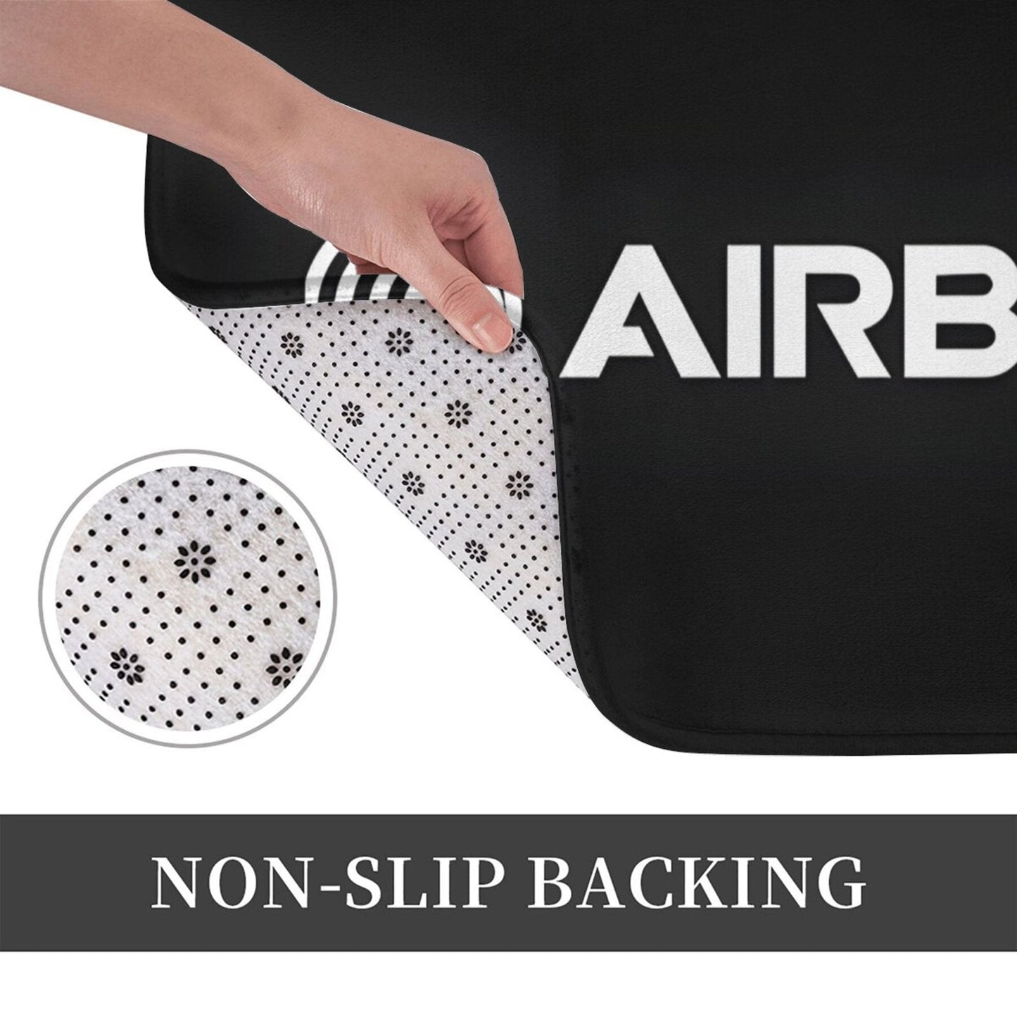 Airbus Logo Non-Slip Doormat, Lightweight Polyester Indoor Welcome Mat, Easy to Clean, Rectangular Shape, Non-Slip Backing, Decorative Entry Rug