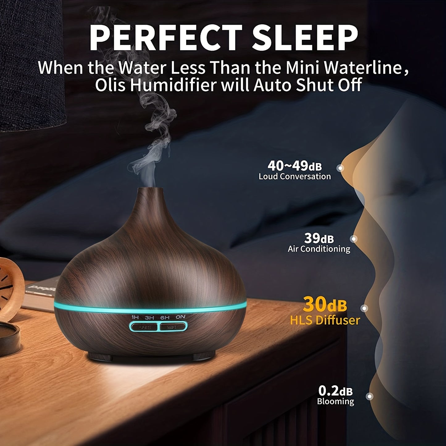 USB-powered aromatherapy diffuser with remote control, auto shut-off, perfect for bedroom ambiance, 18.6oz.