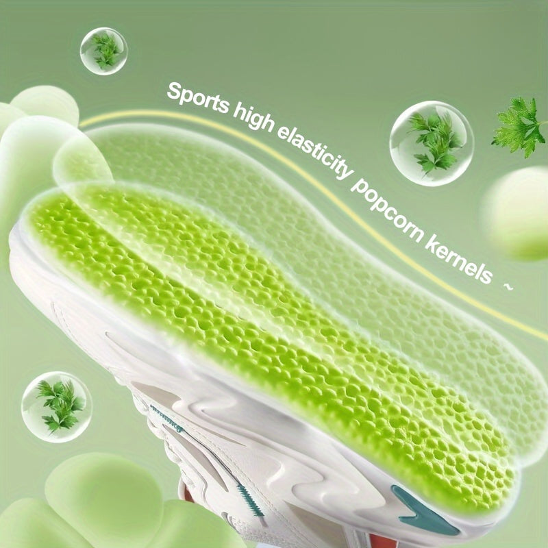 1 pair of shock-absorbing insoles for ultimate comfort and support in sports and daily activities - breathable and soft for happy feet.