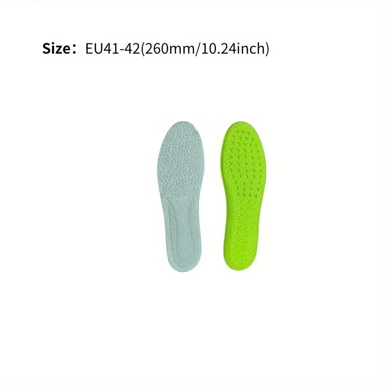 1 pair of shock-absorbing insoles for ultimate comfort and support in sports and daily activities - breathable and soft for happy feet.