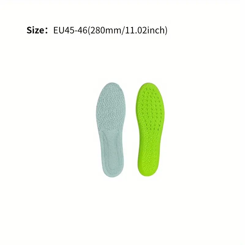 1 pair of shock-absorbing insoles for ultimate comfort and support in sports and daily activities - breathable and soft for happy feet.