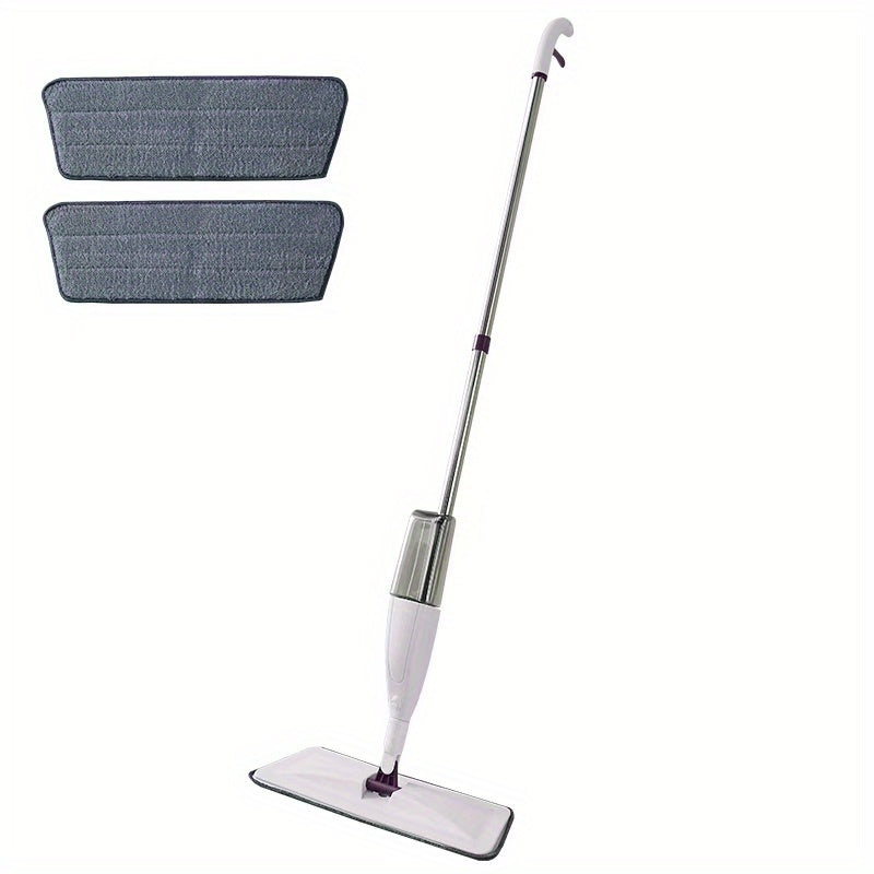 Flat Mop with Water Mist and No-Hand Wash Pad - Stainless Steel Spray Mop for Home Cleaning in Living Room, Bedroom, Bathroom, Toilet, and Kitchen