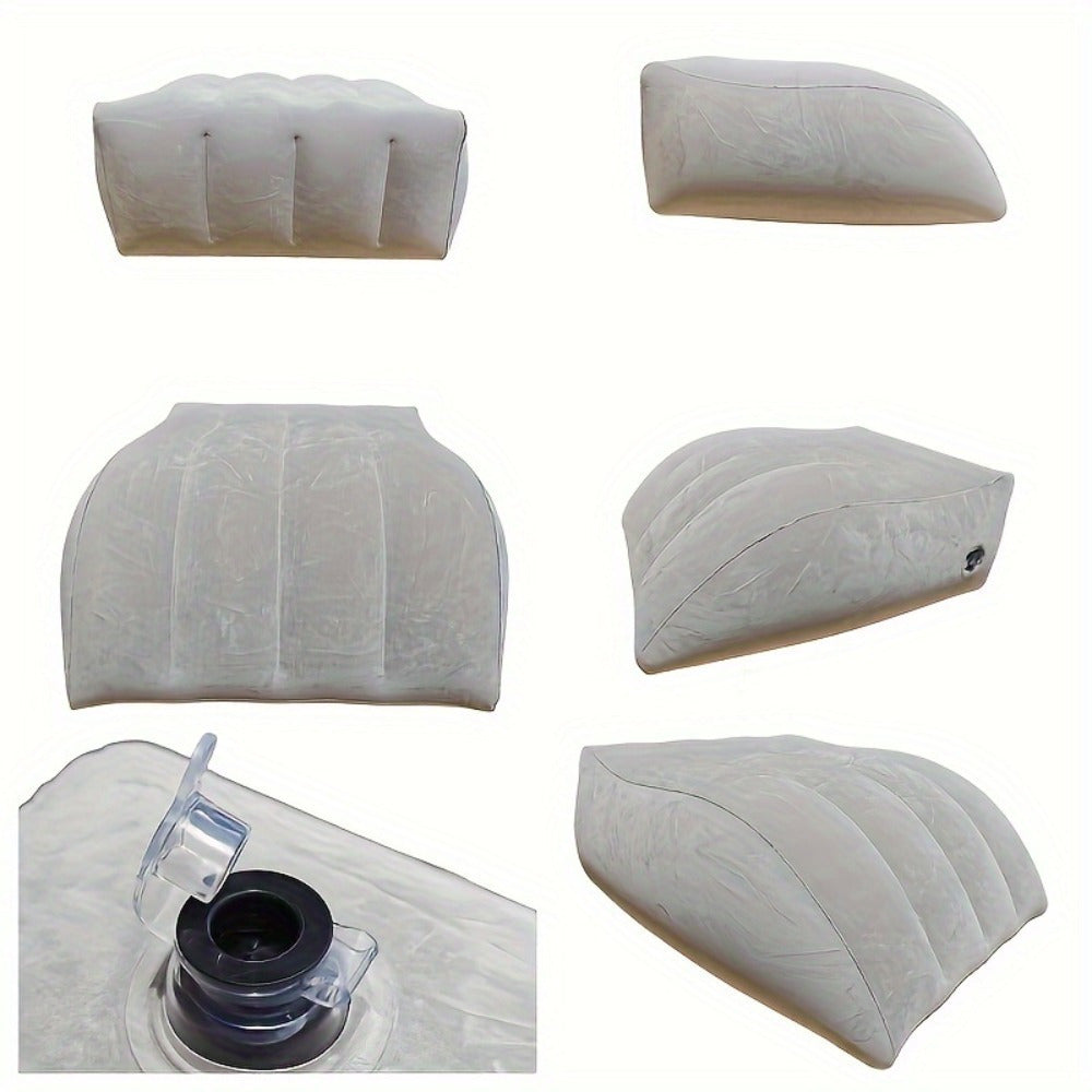 Multi-functional Inflatable Pregnancy Support Pillow with Lumbar and Foot Cushion, Made from Strong Polyester, Perfect for Camping and Travel, Can be Used as Leg Pad or Triangular Pillow, Essential Travel Supplies