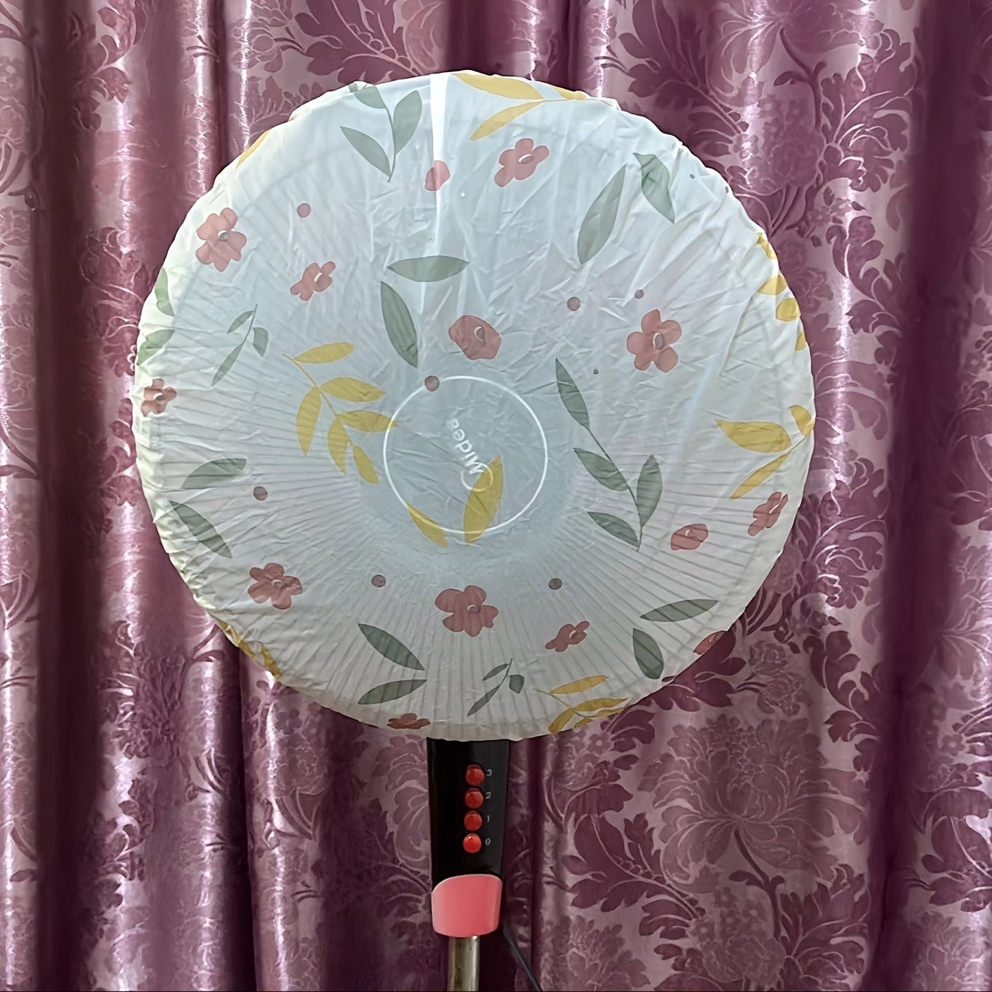 Universal Waterproof Fan Cover, Dustproof Protection for Floor-Standing Fans, Three-Dimensional Round Electric Fan Cover with Random Pattern Design - 1 Piece