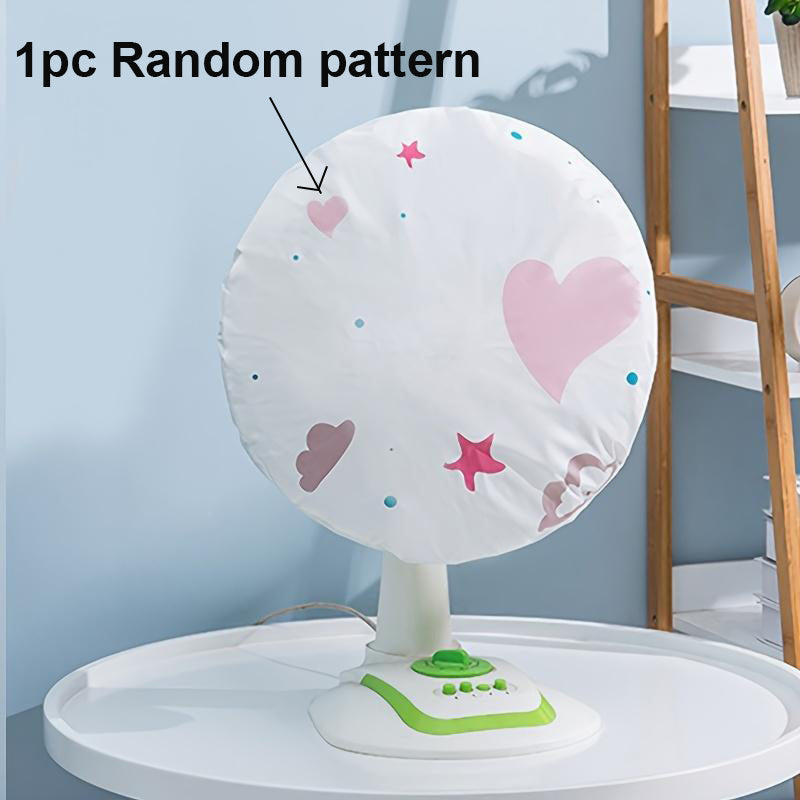 Universal Waterproof Fan Cover, Dustproof Protection for Floor-Standing Fans, Three-Dimensional Round Electric Fan Cover with Random Pattern Design - 1 Piece